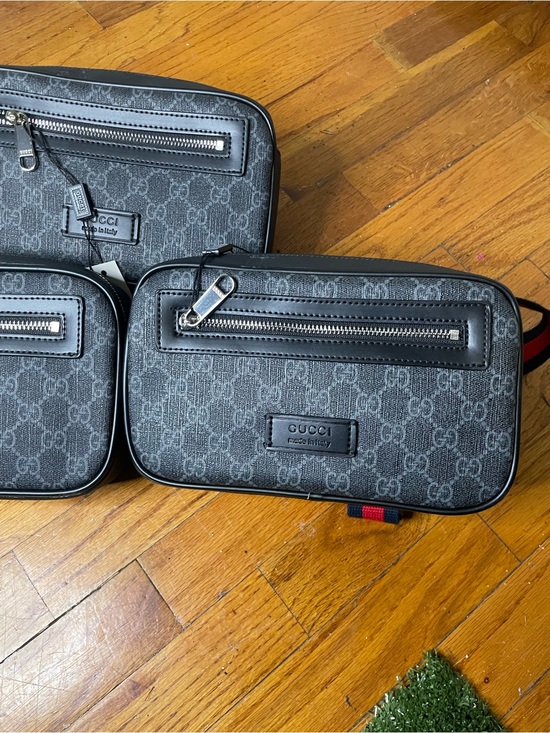 Gucci Other - Gucci Men's Black GG Supreme Belt Bag with Red-Blue Web